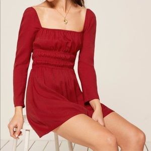 Reformation clemence dress crimson szS